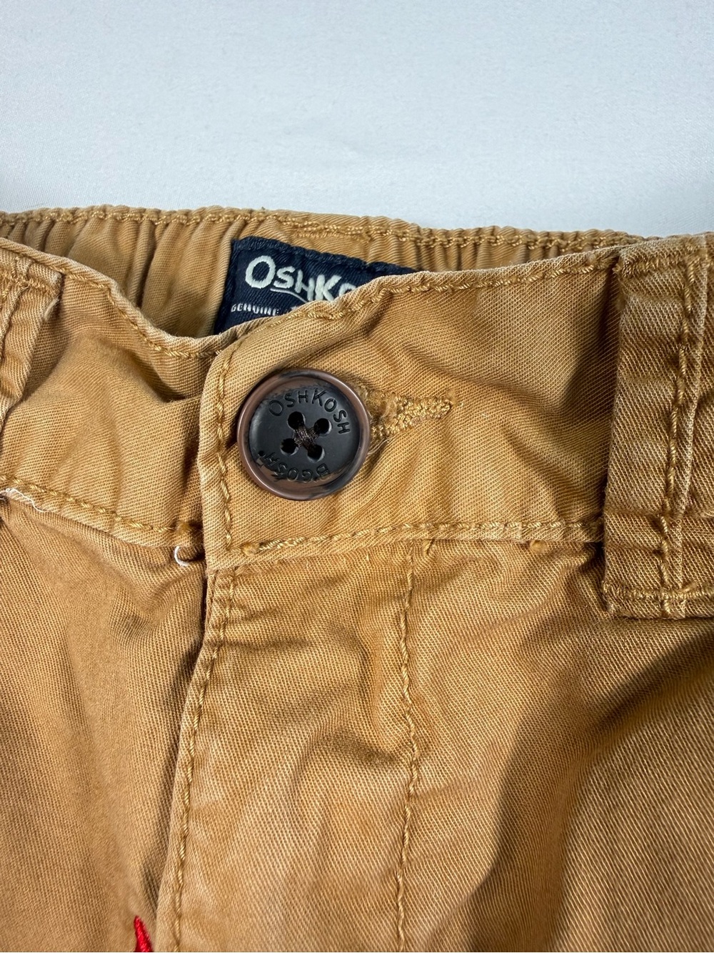 OSHKOSH B'GOSH Toddler Boy Gnome Embroidered Khaki Pants Cottagecore Holiday 3T - Picture 7 of 9